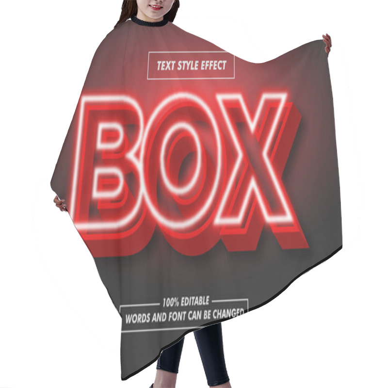 Personality  Red Box Signboard Bold Text Style Effect Hair Cutting Cape