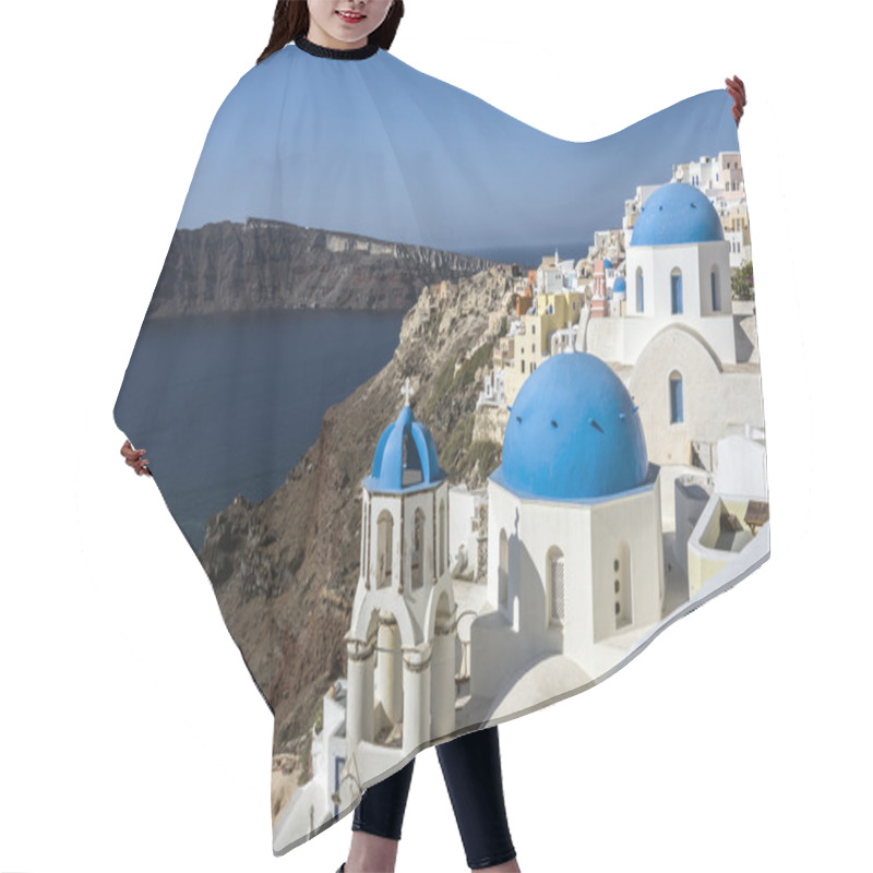 Personality  Blue And White Church Of Oia Village ,Santorini Hair Cutting Cape