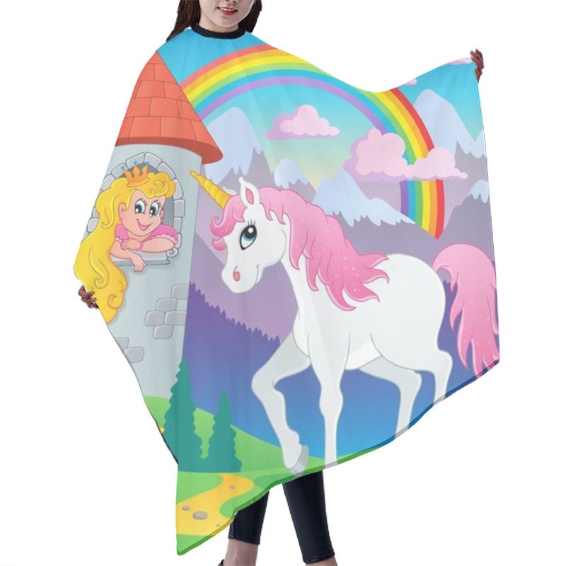 Personality  Fairy Tale Unicorn Theme Image 3 Hair Cutting Cape