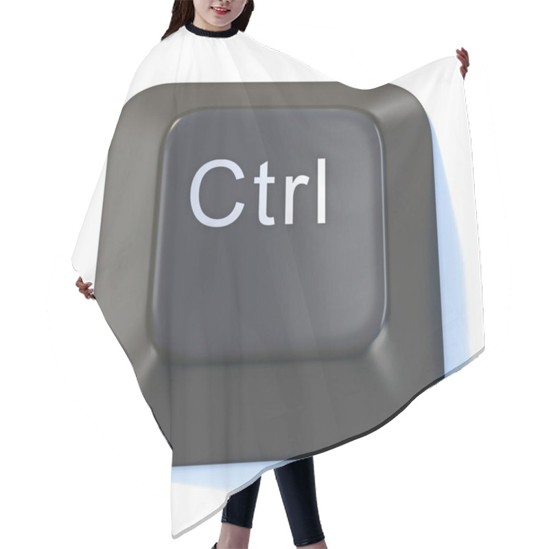 Personality  Black Computer Keyboard CTRL Key 3D Render Illustration Isolated On White Background Hair Cutting Cape