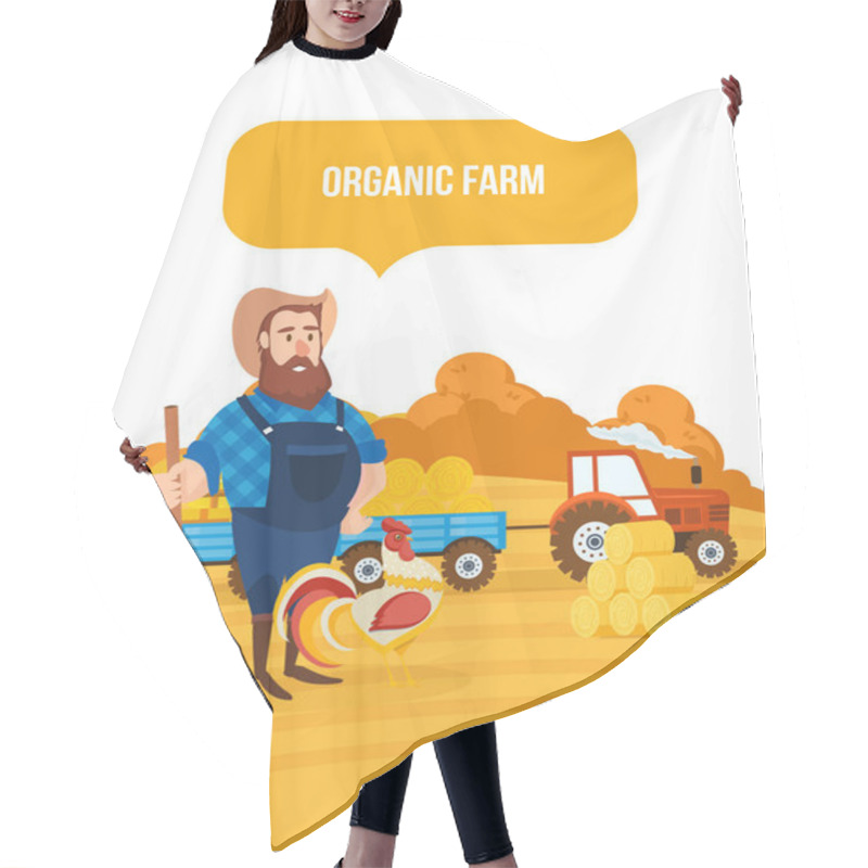 Personality  Organic Farm. Agriculture And Farming. Agribusiness. Rural Landscape. Farmland. Hair Cutting Cape