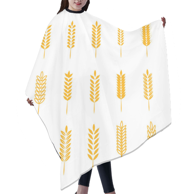 Personality  Wheat Ears Icons And Logo Set Hair Cutting Cape