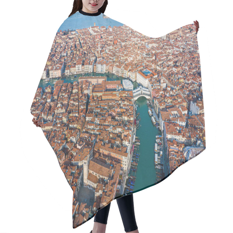 Personality  Venice, Rialto Bridge And Grand Canal  From The Sky Hair Cutting Cape