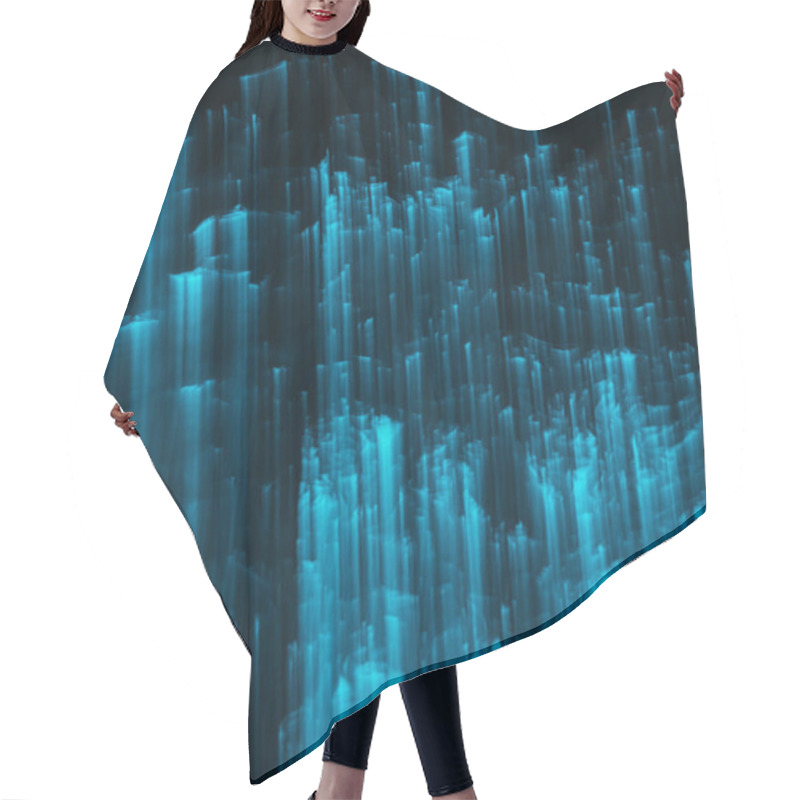 Personality  Abstract Glittering Blue Lights On Black Background  Hair Cutting Cape