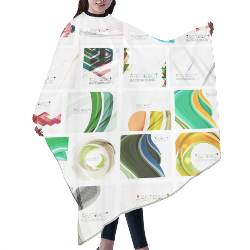 Personality  Various Set Of Geometric Abstract Backgrounds Hair Cutting Cape