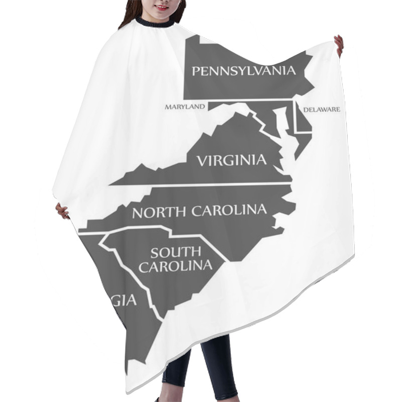 Personality  Pennsylvania - Maryland - Delaware - Virginia - North And South  Hair Cutting Cape