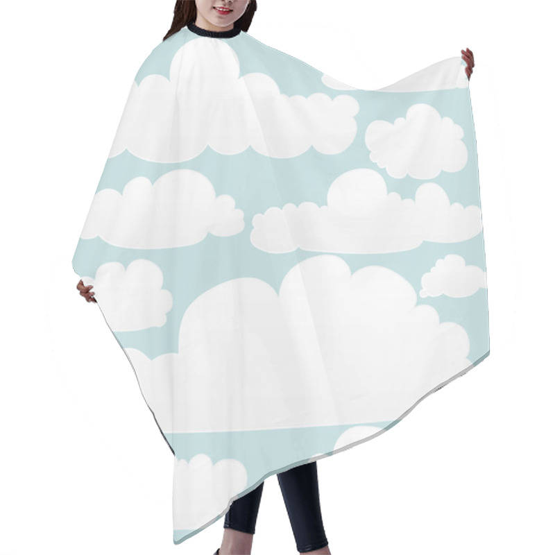 Personality  Hand Drawn Clouds Set.  Hair Cutting Cape