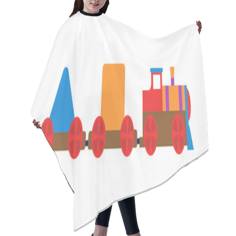 Personality  Toy Train Vector Illustration. Hair Cutting Cape