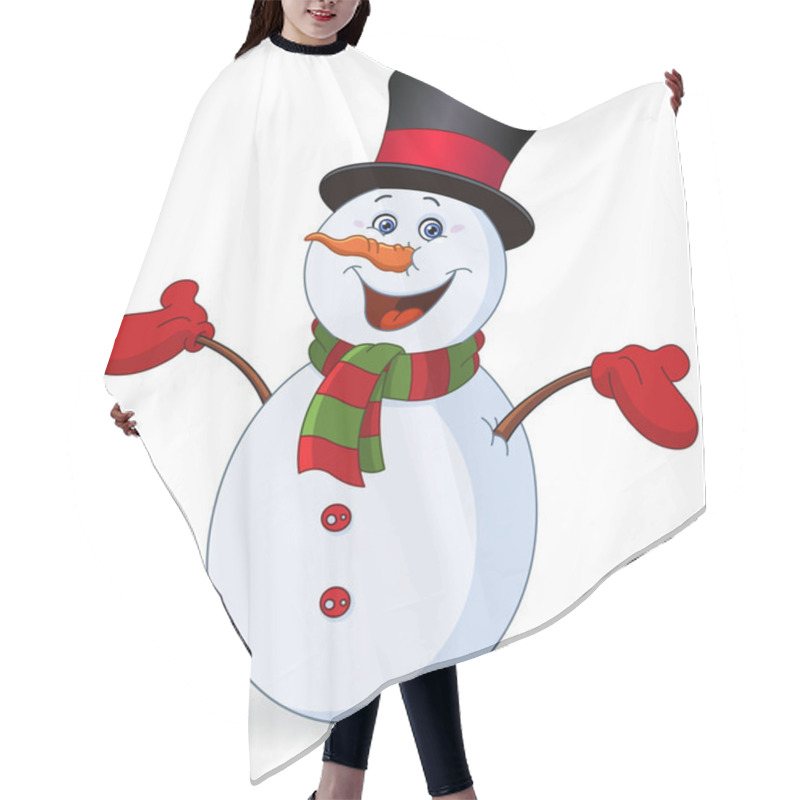 Personality  Cheerful Snowman Hair Cutting Cape