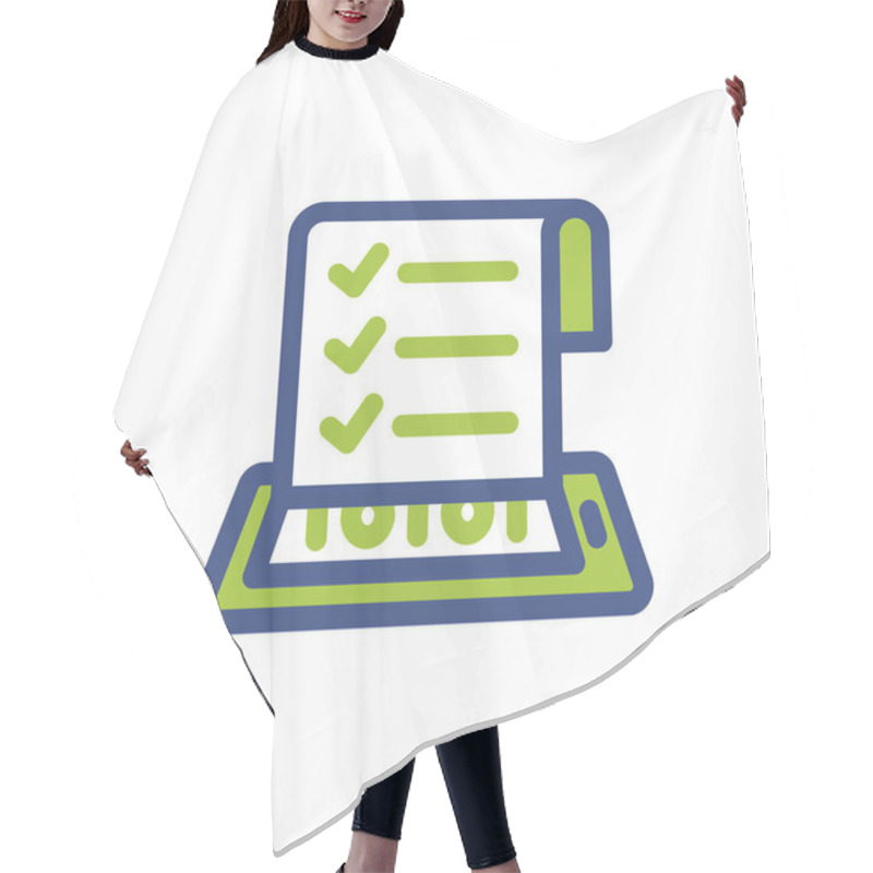 Personality  Illustration Icon With The Concept Of Extracting Evaluation Data, Survey Data With Mobile Access Hair Cutting Cape