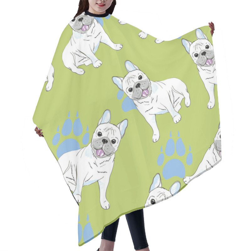 Personality  Bulldogs Seamless Pattern Hair Cutting Cape