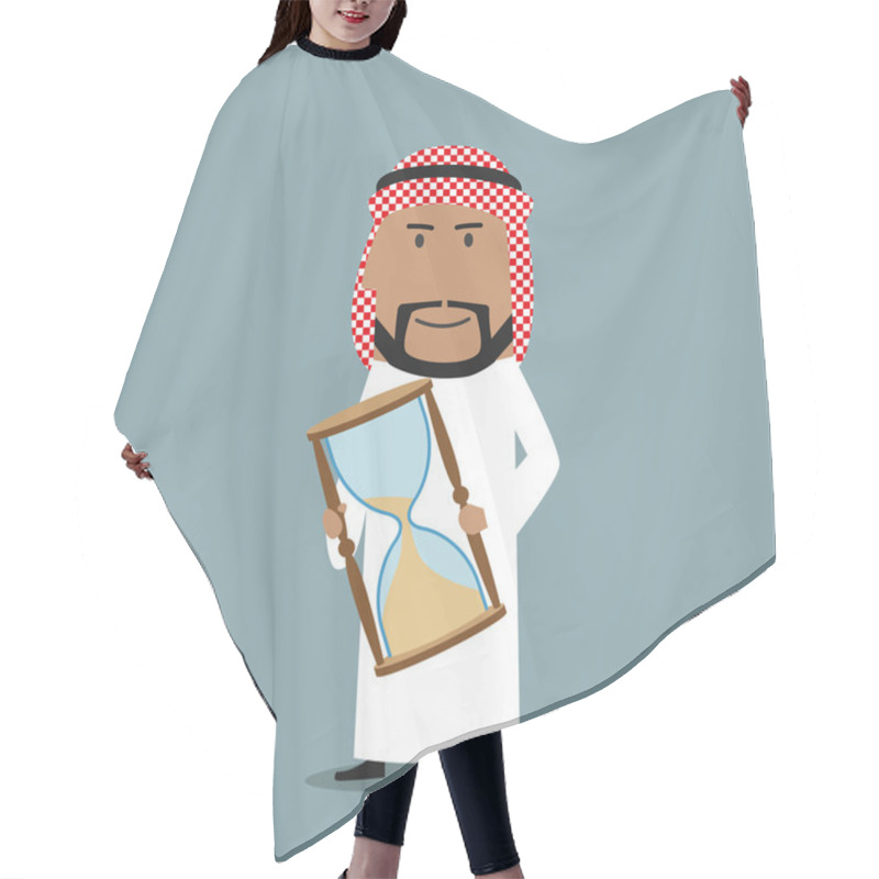 Personality  Arabian Businessman With Time Out Hourglass Hair Cutting Cape