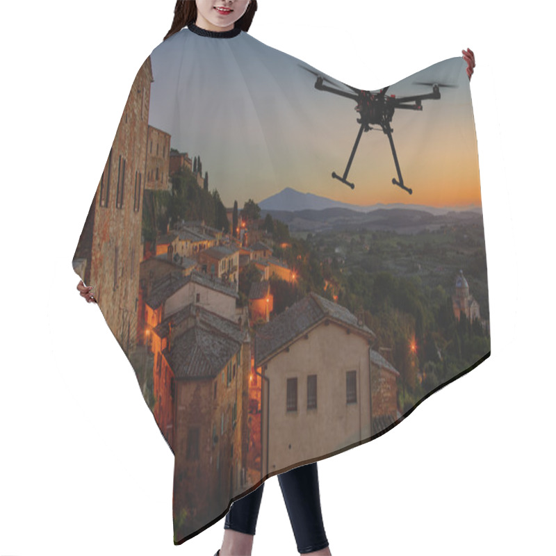 Personality  Flying Drone In The Sunset Skies Hair Cutting Cape