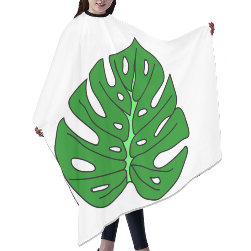 Personality  Simple Green Leaf Monsters On A White Background Hair Cutting Cape