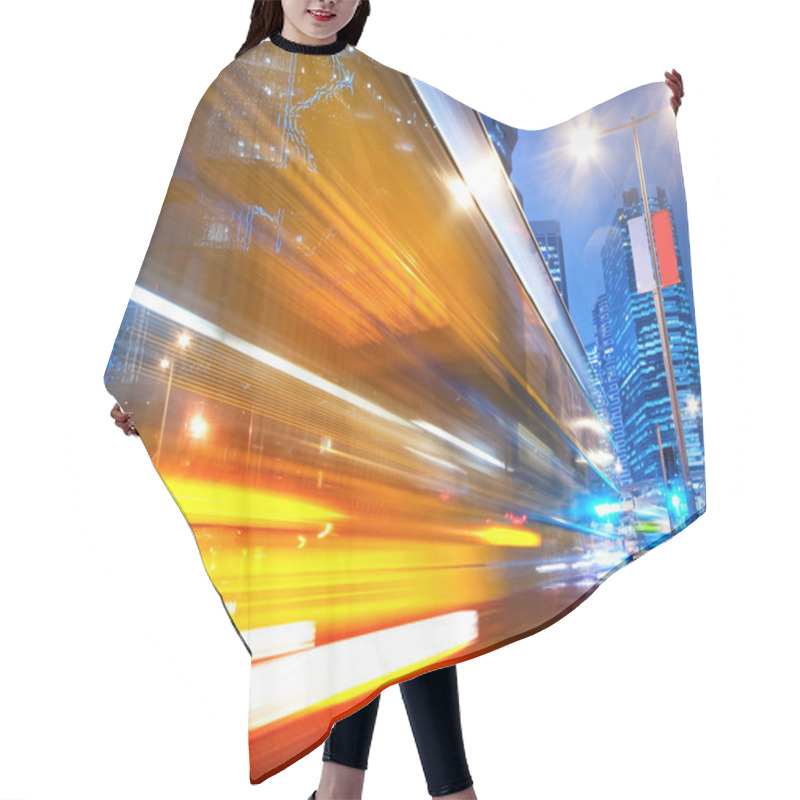 Personality  Fast Moving Bus At Night Hair Cutting Cape