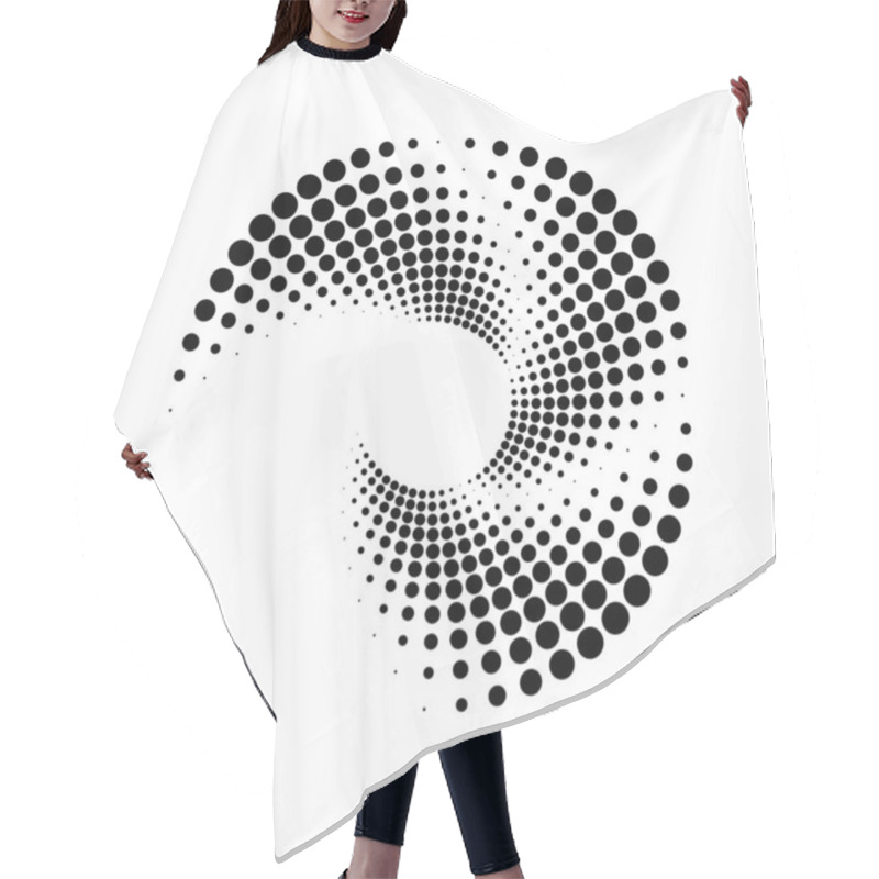 Personality  Black Concentric Halftone Dotted Stripes In Circle Form Hair Cutting Cape