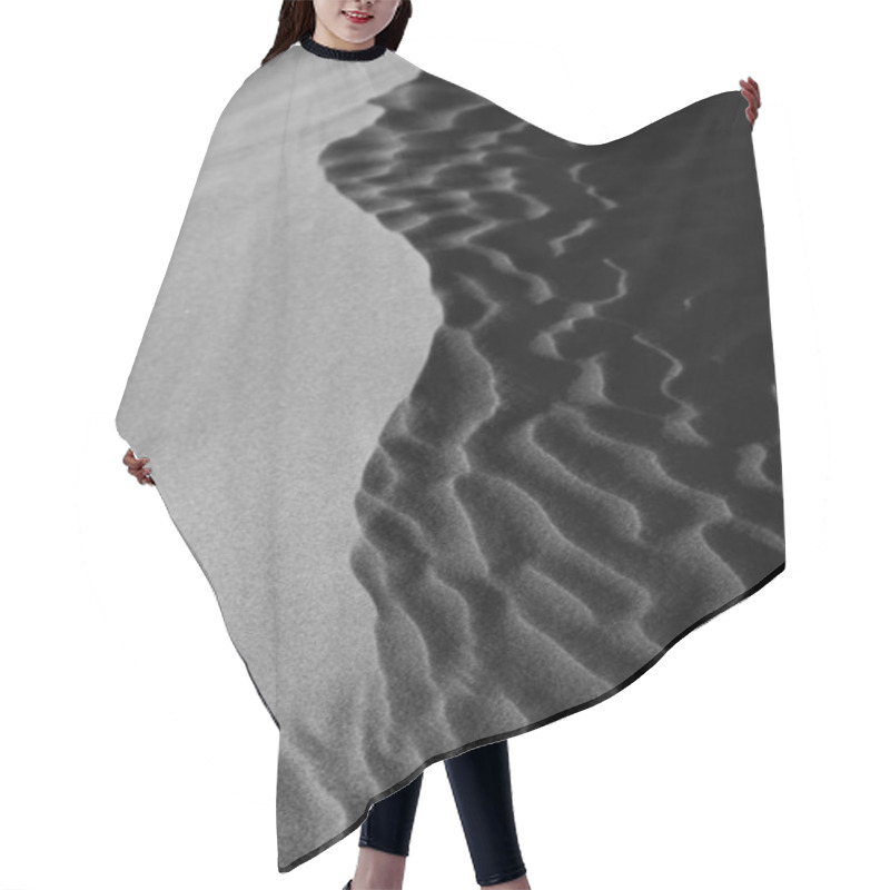 Personality  Intricate Patterns In Monochrome Sand Dunes Create A Serene, Abstract Landscape. Hair Cutting Cape