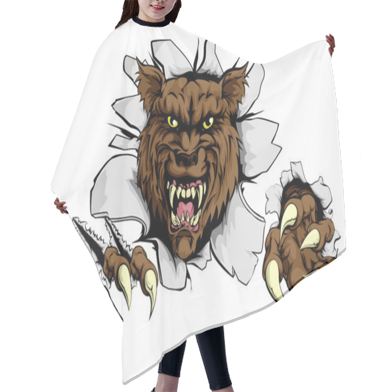 Personality  Angry Wolf Sports Mascot Hair Cutting Cape