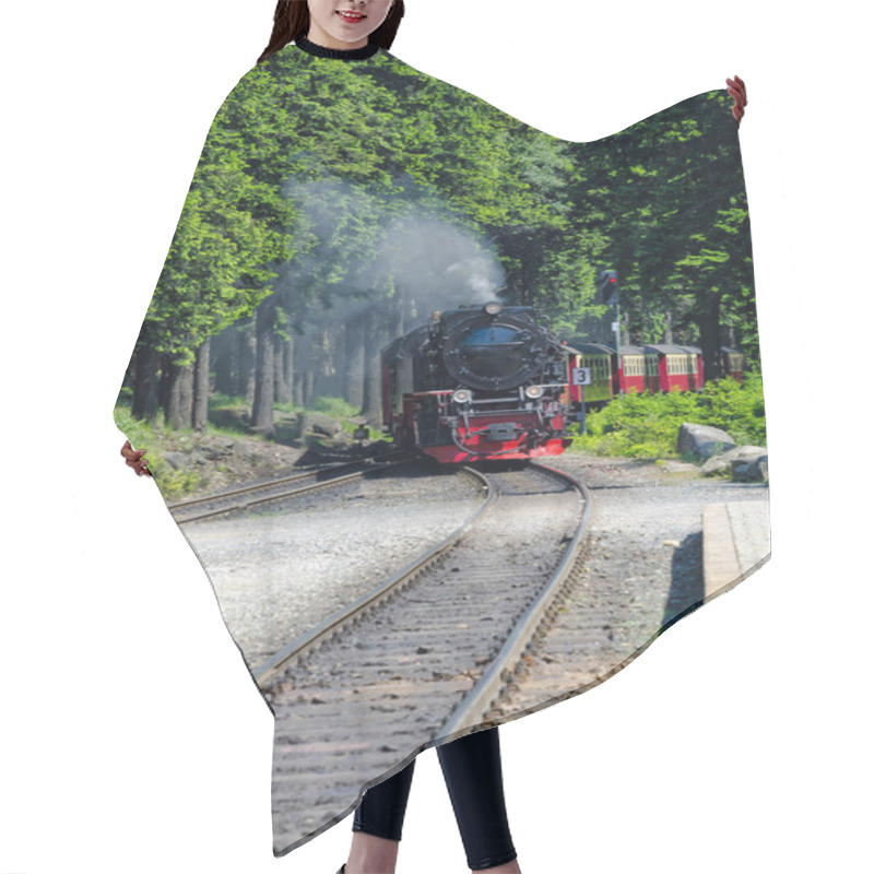 Personality  Old Steam Locomotive Train, Railway Vehicle Hair Cutting Cape