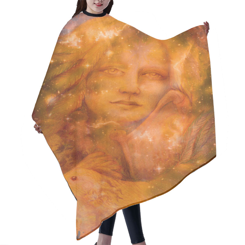 Personality  Morning Fairy Goddess Aurora With Harp And Chicken Hair Cutting Cape