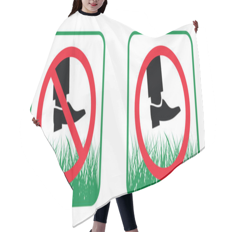 Personality  Slogan Keep Off The Grass Or Please Stay Off The Grass Sign. Vector Green Lawns Quote Stop Halt Allowed Do Not Enter Or Entry No Ban, Allowed No Walking People. Stepping Symbol Do Not Steps. No Dogs Hair Cutting Cape