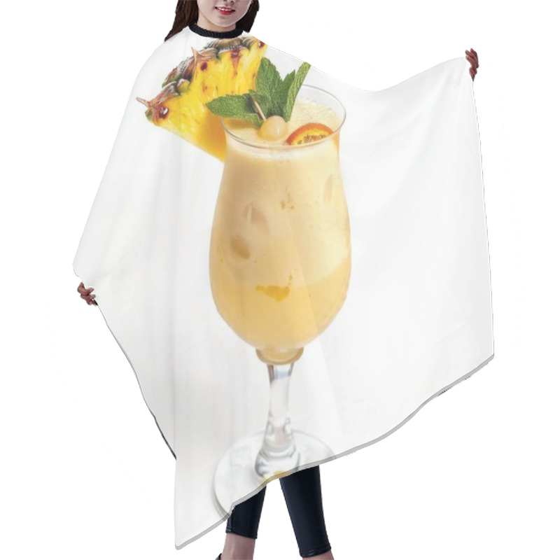 Personality  Delicious Tropical Cocktail With Pineapple And Mint Garnishes, Perfect For Summer Refreshment. Hair Cutting Cape