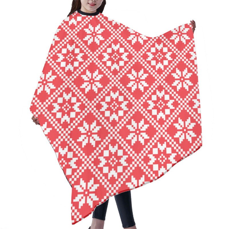 Personality  Traditional Scandinavian Pattern. Nordic Ethnic Seamless Background Hair Cutting Cape