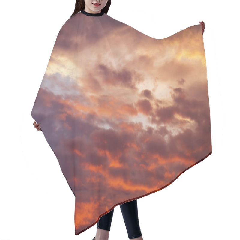 Personality  Fiery Orange Sunset Sky. Beautiful Sky.  Hair Cutting Cape