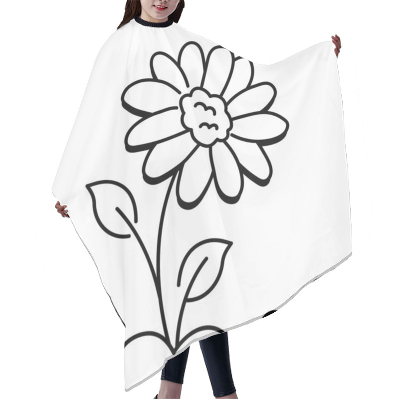 Personality  Aster Flower Icon In Drawing Style  Hair Cutting Cape