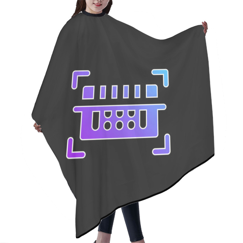 Personality  Barcode Scanner Blue Gradient Vector Icon Hair Cutting Cape