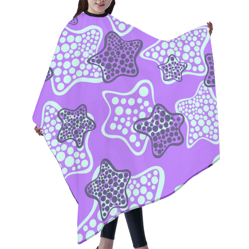 Personality  Seamless Pattern With Sea Stars Hair Cutting Cape