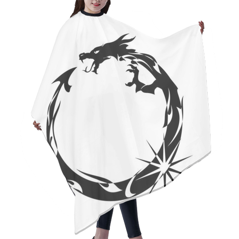 Personality  Ouroboros, Black Dragon Eating Its Own Tail Hair Cutting Cape