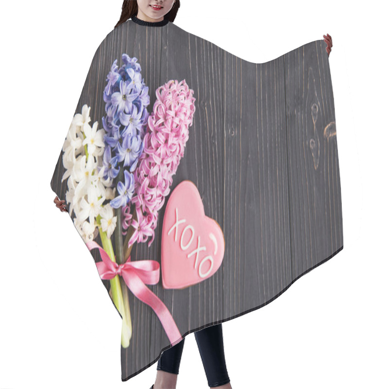 Personality   Fresh  Hyacinths And Biscuits In The Shape Of A Heart Hair Cutting Cape