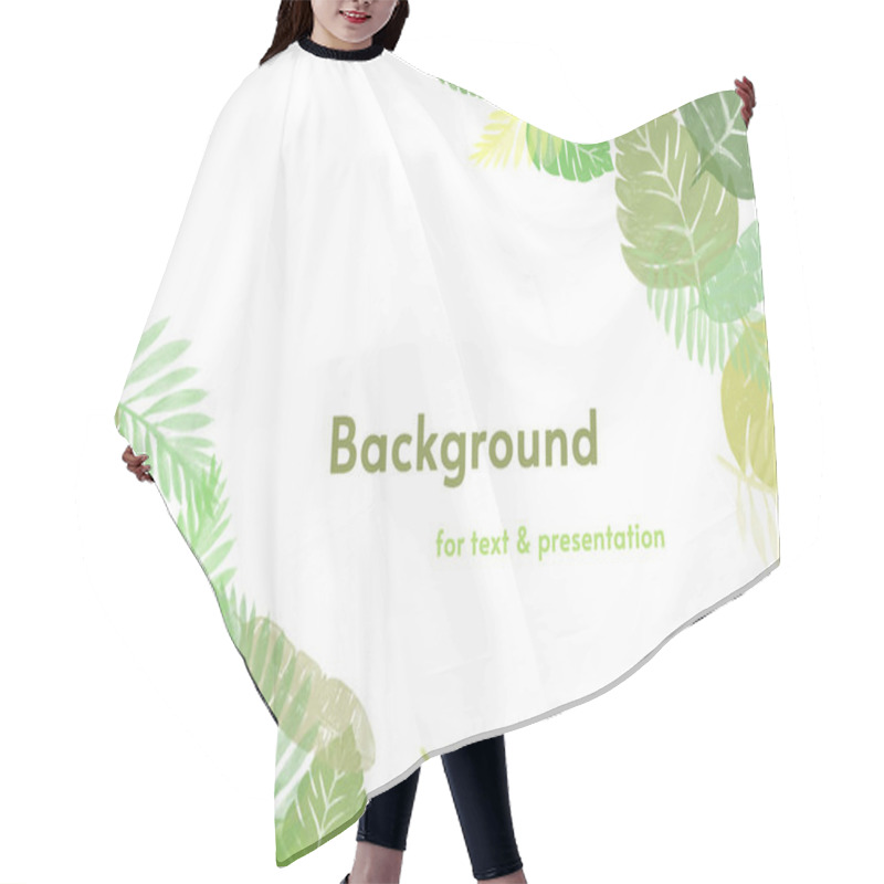 Personality  Green And Yellow Leaves On White Background Hair Cutting Cape