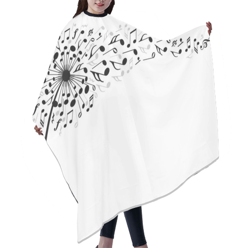 Personality  Music Dandelion Flower, Vector Hair Cutting Cape