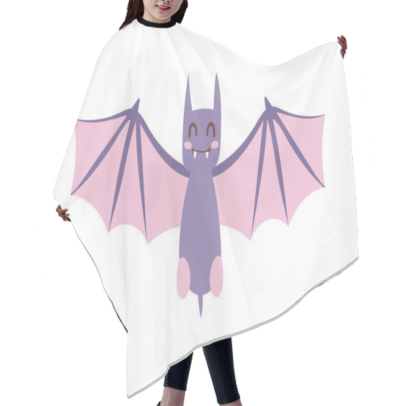 Personality  Cartoon Bat Vector Illustration. Hair Cutting Cape