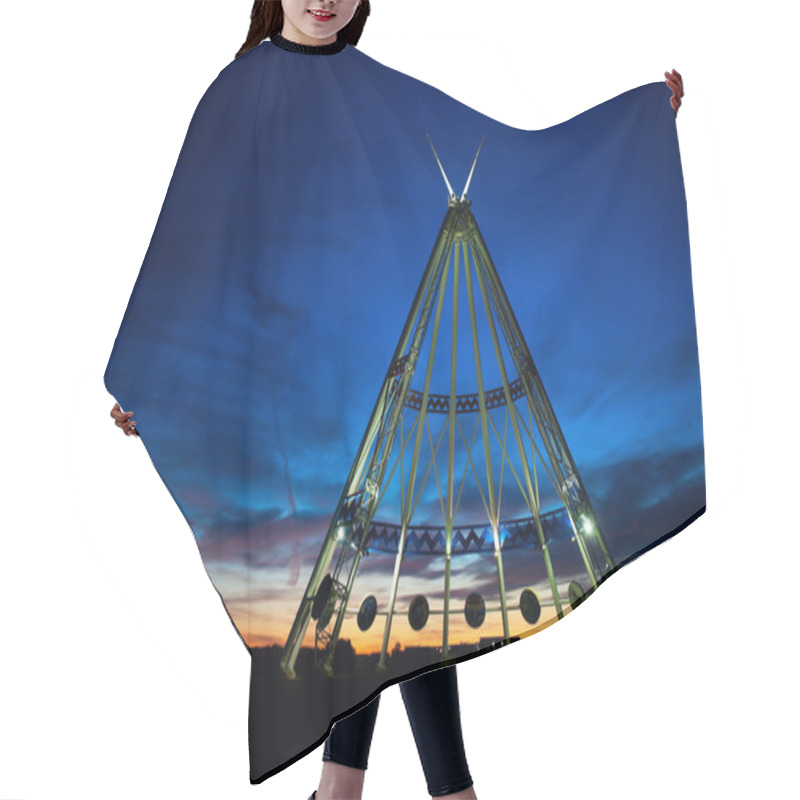 Personality  Medicine Hat Teepee At Night Hair Cutting Cape