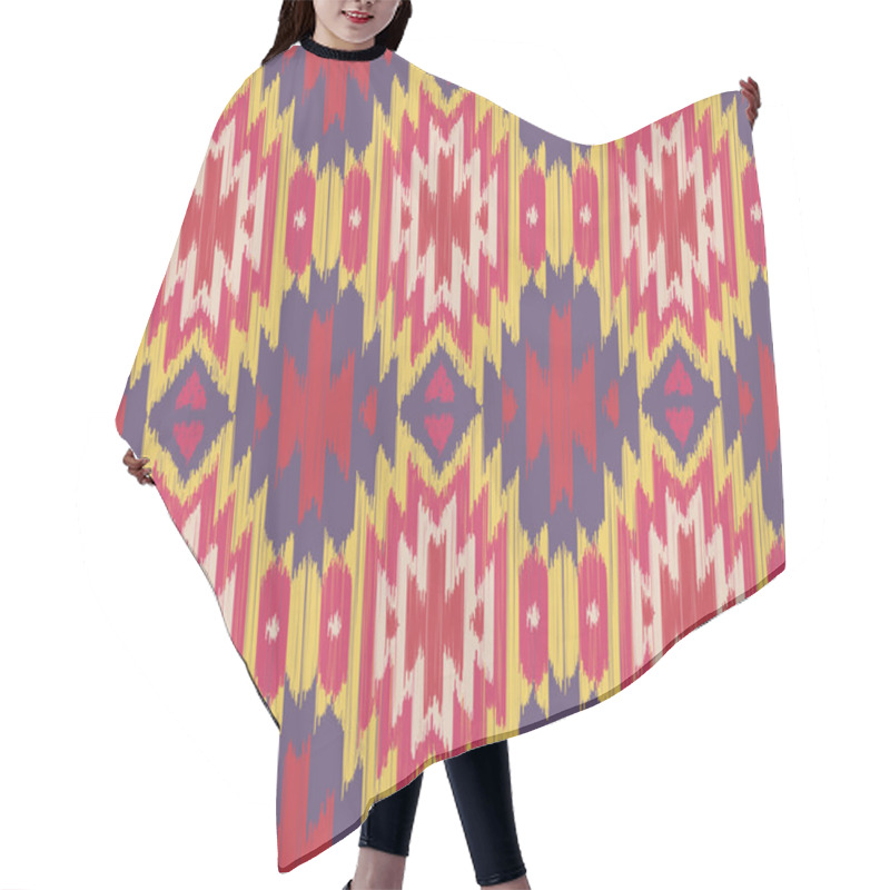 Personality  Vector Seamless Ikat Ethnic Pattern Hair Cutting Cape