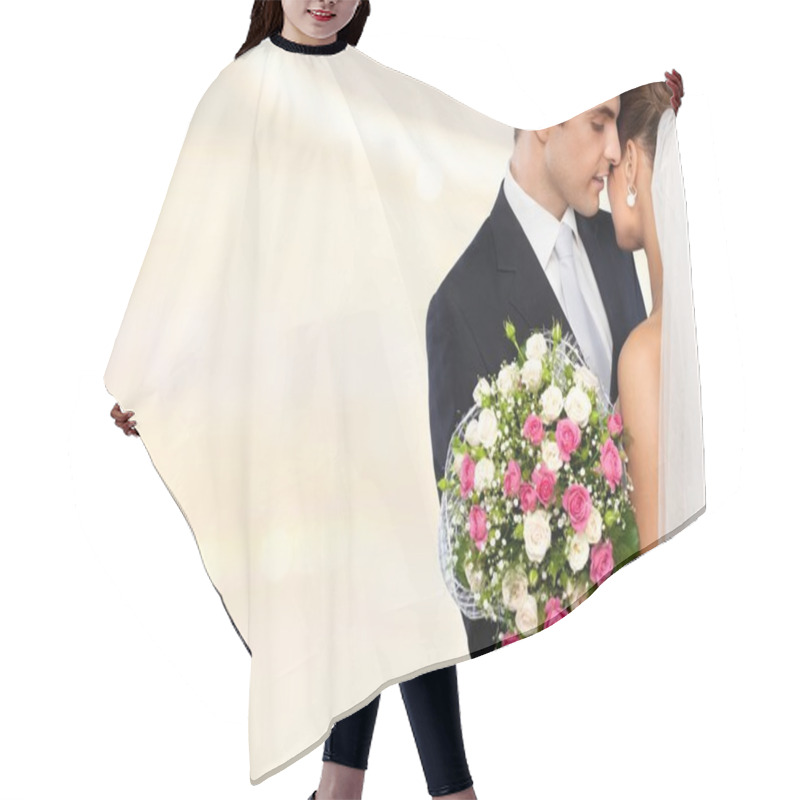 Personality  Bride And Groom Hugging Hair Cutting Cape