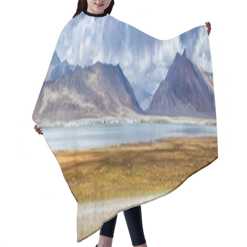 Personality  Panorama Of Mountain Lake Tso Kar In Himalayas Hair Cutting Cape