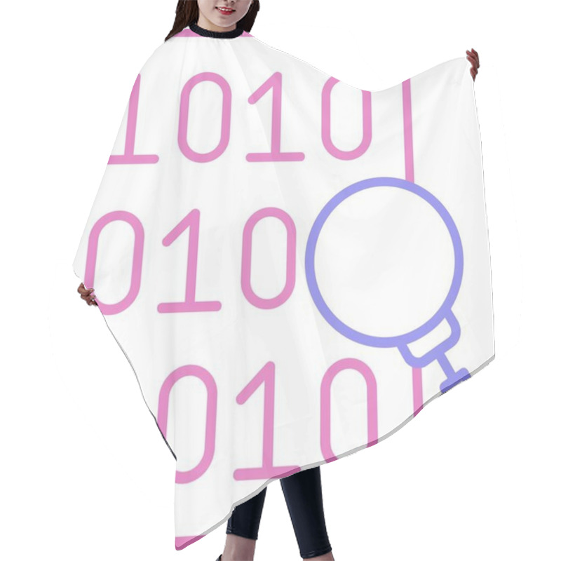 Personality  Code Search Line Two Colour Icon Hair Cutting Cape