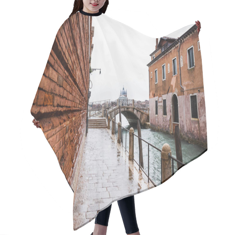 Personality  Road Along Canal And Ancient Building In Venice, Italy  Hair Cutting Cape