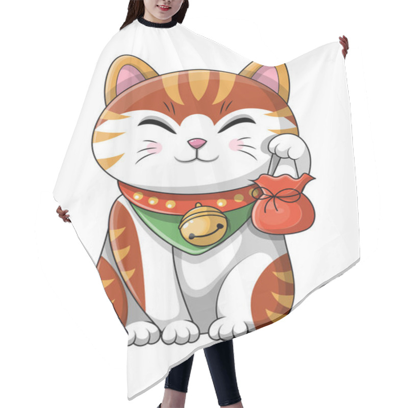 Personality  Cute Cartoon Cat Wearing A Bell Around Its Neck Hair Cutting Cape