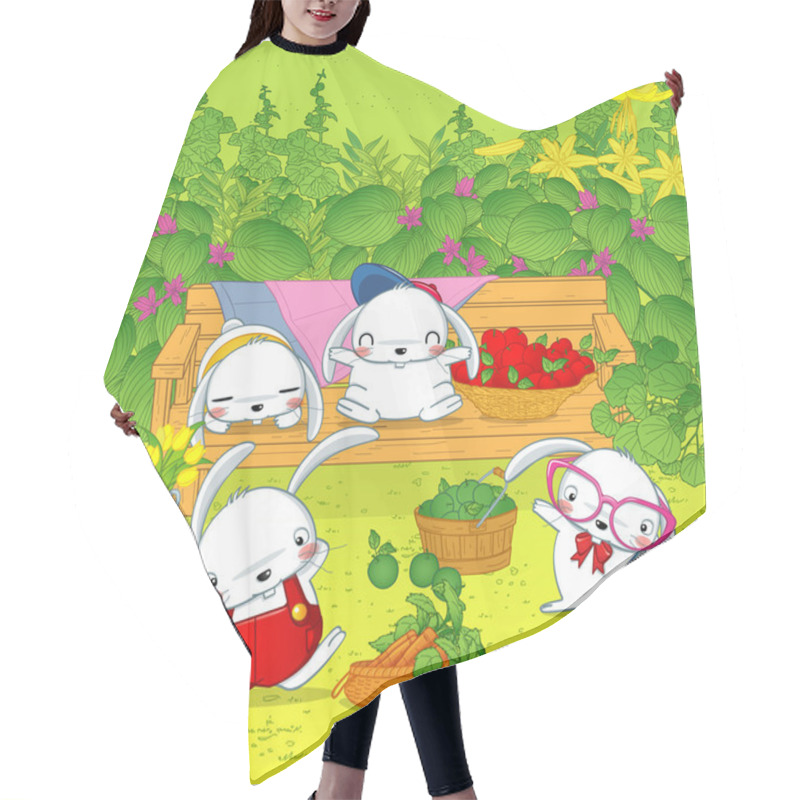 Personality  Bunny Rabbits In The Forest Hair Cutting Cape