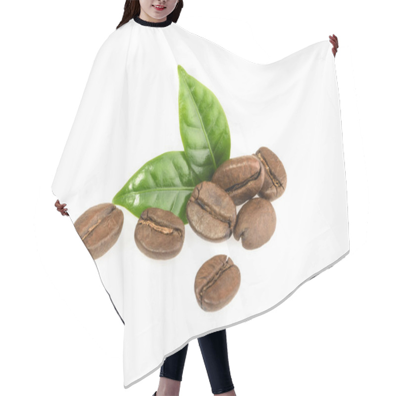 Personality  Coffee Grains With Leaves Isolated Hair Cutting Cape