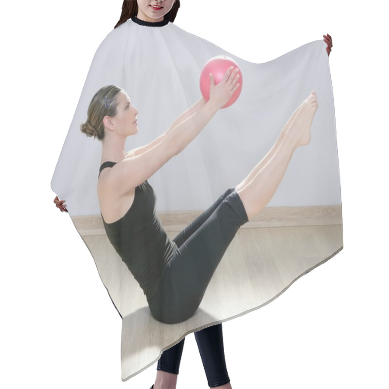 Personality  Pilates Woman Stability Ball Gym Fitness Yoga Hair Cutting Cape