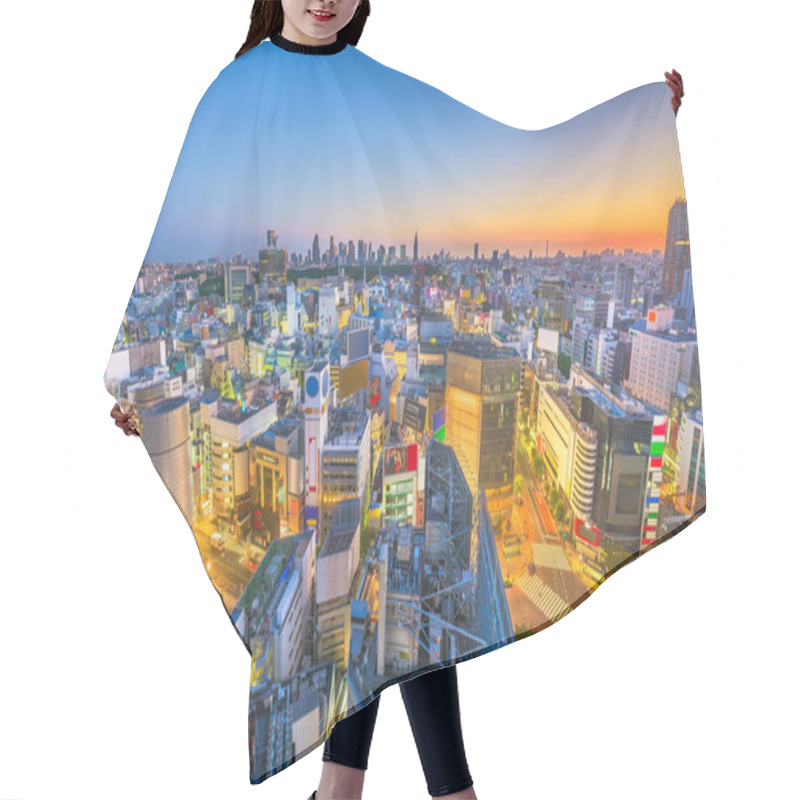 Personality  Tokyo, Japan City Skyline Over Shibuya Ward With The Shinjuku Wa Hair Cutting Cape