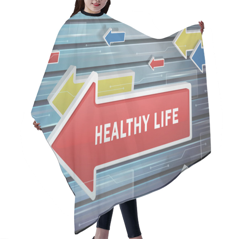 Personality  Moving Red Arrow Of Healthy Life Words Hair Cutting Cape