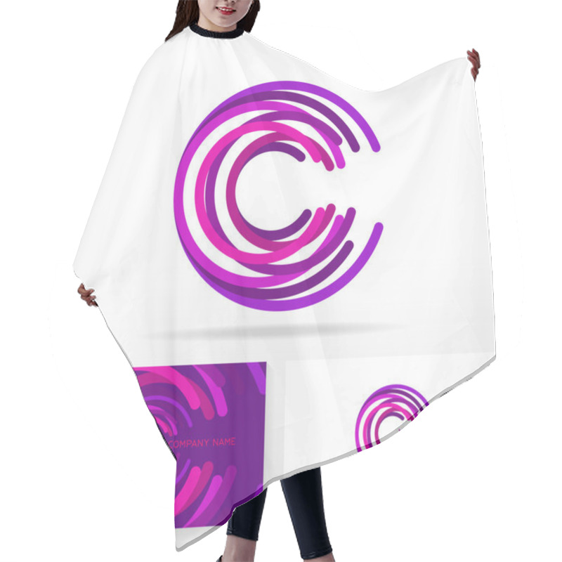 Personality  Letter C Logo Icon Design Template Elements. Hair Cutting Cape