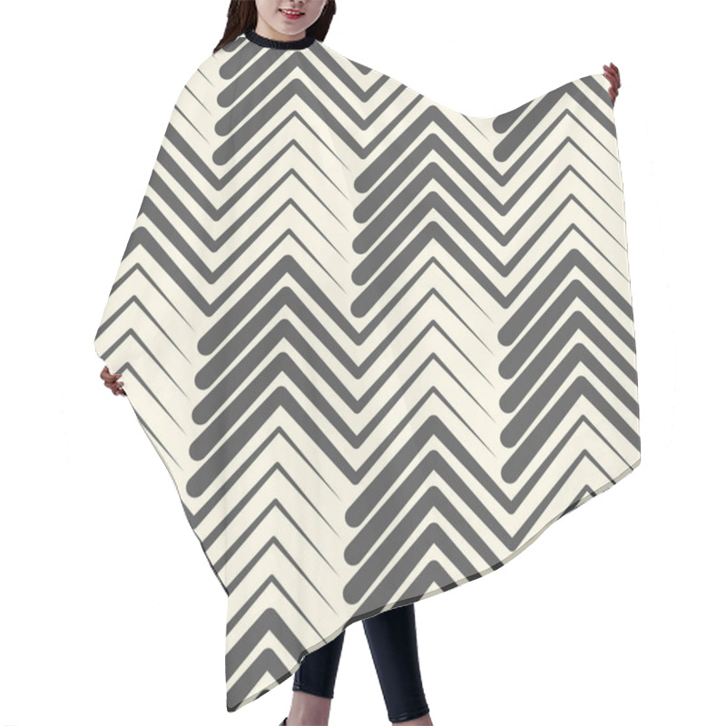 Personality  Seamless Zig Zag Pattern. Abstract Monochrome Background. Vector Hair Cutting Cape